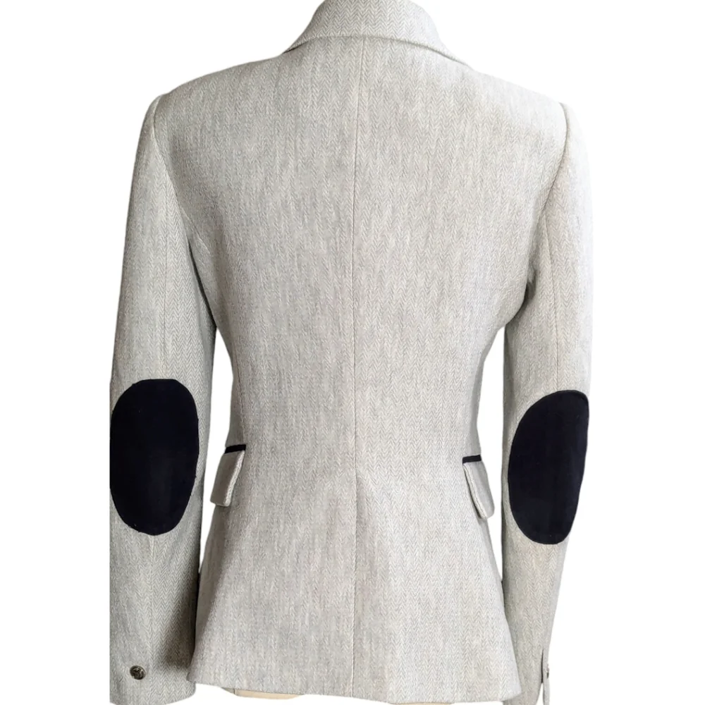 Zara Light Grey Cotton Jersey Blazer  size Medium - Picture 3 of 8
